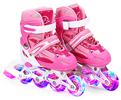 Lixada Inline Skates Kinder Vestellbare Inliner mit beleuchteten PU Rädern Rollschuhe Geschenk für Kinder Teenager,Jungen Mädchen Anfänger Damen Herren,Größe 27-32/33-37/38-41