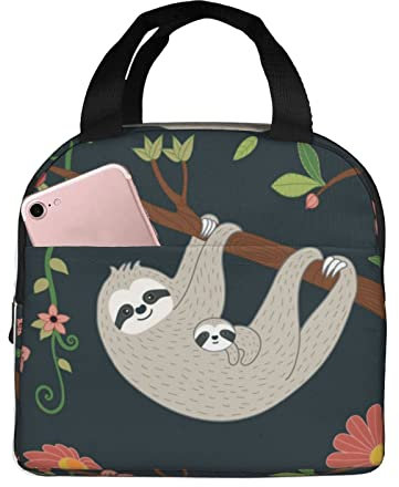 XVBCDFG Bolsa de almuerzo de animales de dibujos animados para oficina al aire libre, papel de aluminio portátil, aislamiento grueso y bolsa Bento para mante