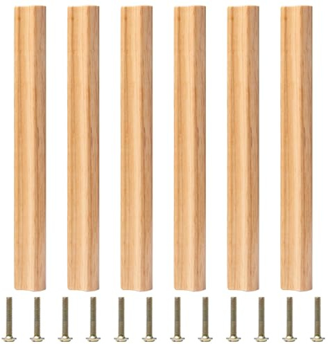 Sixfolo Maniglie per Mobili in Legno 6 Pezzi 192mm Maniglia Lunga Legno per Armadio Pomelli per mobili da Cucina legno per Cassetti con Viti per mobili Cucina Armadietto Comodino