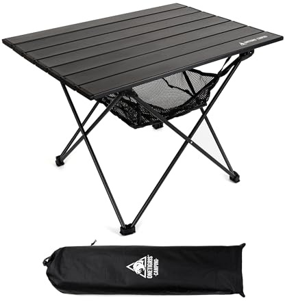 OneTigris SWIFLY campingbord i aluminium, vikbart, fällbord litet vikbart, utomhusbord ultralätt bärbart, fällbart bord, lastkapacitet upp till 30 kg för utomhusbruk, vandring (56 x 40,5 x 39,5 cm)
