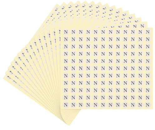 PATIKIL 15 Sheets Alphabet Stickers Letter N Small Round Sticker 1/2 Inch Self-Adhesive Paper Label for Inventory Organizing Storage Handmade (Total 1980Pcs)