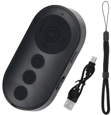 BTFO Obturador Remoto para Cámara Bluetooth para iPhone y Android, Disparador Inalámbrico con Zoom e Interruptor de Cámara Frontal/Trasera Control Remoto Teléfono Fotos Videos y Vlogs