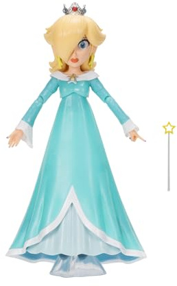 „Super Mario Galaxy“-Film: Rosalina-Actionfigur (12,7 cm) mit Zubehör, offiziell lizenziert von Jakks Pacific, 10 Gelenkpunkte, inklusive Sternenstab, ab 3 Jahren