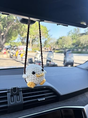 Adorno Colgante de Coche de Oscilante Pato | Colgante para Espejo Retrovisor de Coche Decoración, Tejido a Mano Retrovisor Interior Coche Colgante de Coche de Animales