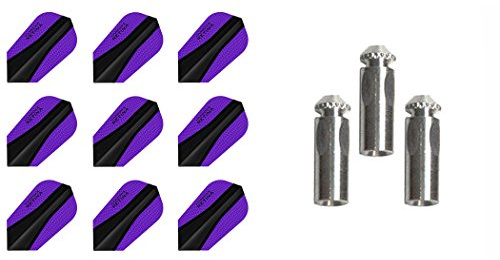 3 Sets of Harrows Retina Slim Dart Flights Plus 1 Set of 3 Aluminum Dart Flight Protectors (Purple)
