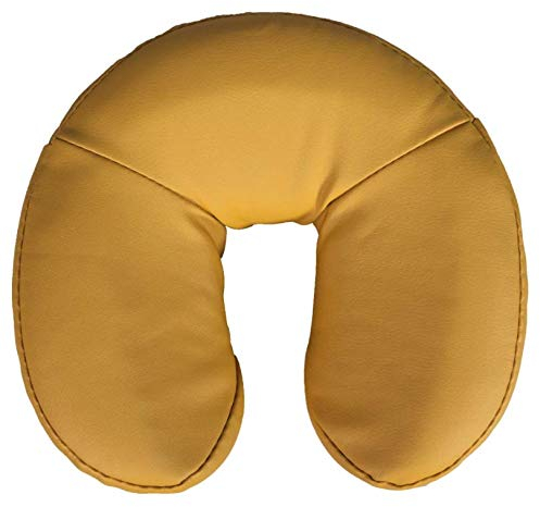 Zen Massagekissen Kopfstütze für Massageliege aus Kunstleder, weiche Ersatz Kopfteil Gesichtskissen Auflage für gängige Kosmetik, Therapie & Behandlungsliegen, Massage-Bett Kopfpolster Kissen, Gelb