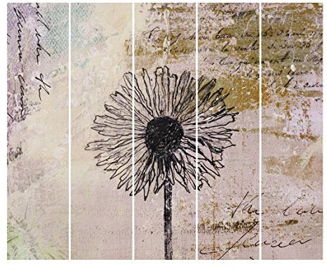Bilderwelten Schiebegardinen Shabby Pusteblume 5 Flächenvorhänge Deckenhalterung 5X 250x60cm
