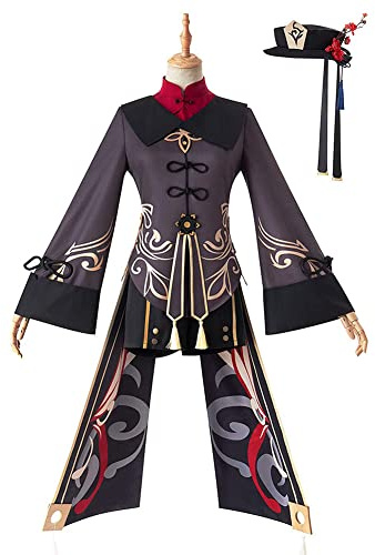 Jilijia Hu Tao - Disfraz de cosplay de personajes del juego, vestido de uniforme de Hu Tao, conjunto completo de anime para cosplay, traje de Halloween