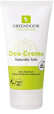 GREENDOOR Soft Deo Creme Tube 50ml ohne Aluminium, nicht schmelzend, wirksam gegen Schweißgeruch, für Achseln, Brust, Beine und mehr, pflegendes Ganzkörperdeo natürlich vegan, unisex