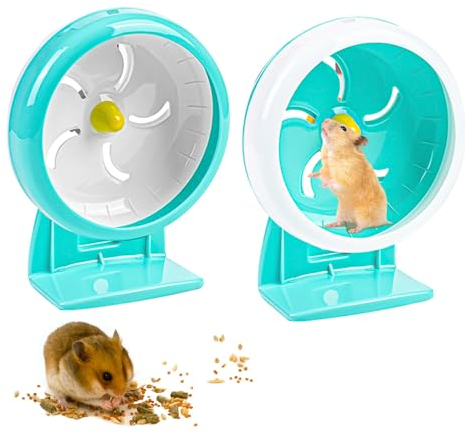 Nizirioo Hamsterrad 18 cm mit verstellbarer Halterung und rutschfester Scheibe für Totoro Maus, Eichhörnchen, Chinchillas, kleines Haustier