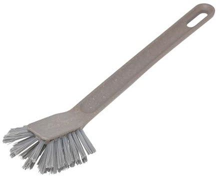 York Restart Spülbürste Küchenbürste Geschirrbürste Aus 100% Recyceltem Kunststoff Umweltfreundlich Bürste Küche Für Hartnäckige Verschmutzungen Langer Griff Spülmaschinenfest Nylonborsten Taupe