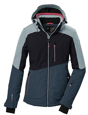 killtec Damen Skijacke/Funktionsjacke mit abzippbarer Kapuze, Schneefang und Unterarmventilation KSW 37 WMN SKI JCKT, hell eisblau, 38, 41971-000