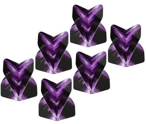 M METERXITY 6 Pack Dart Flights - PET Darts for Steel Tip and Plastic Tip, Apply to Darts Game/Party/Entertainment (Black, Purple)