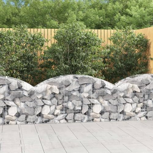 Gecheer Jardinière Conteneur en maille métallique mur gabion forme arche fer 150 x 50 x 60/80 cm 2#, gabion métallique pour pierres cage panier en pierre mur fil jardin