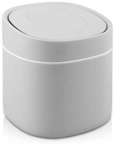 Pattumiera da tavolo, piccola pattumiera da tavolo, con coperchio, mini pattumiera da tavolo con coperchio, cestino per la spazzatura da tavolo con coperchio, per casa, ufficio, soggiorno (grigio)