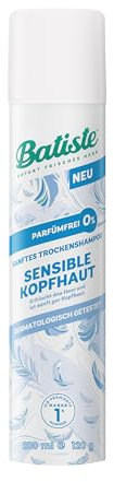 Batiste Trockenshampoo Sensible Kopfhaut Parfümfrei, 200 ml, ohne Ausspülen, Haarpflegespray, dermatologisch getestet, sanft zur Kopfhaut, leichte Formulierung für erfrischtes Haar