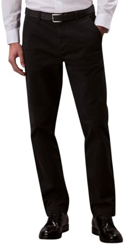 Calvin Klein Uomo Pantaloni Chino Cotton Signature Slim Fit, Nero (Black), 32W/32L