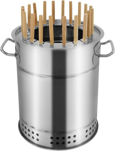 Barrel Grills - Parrilla vertical portátil de carbón para ahumar, parrilla de barril para acampar al aire libre, interior, camping, barbacoa de carbón sin humo, parrilla de carbón portátil, 11.8 x