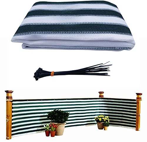 51buyoutgo Balkonschutz Sichtschutz Balkongeländer, Balkonabdeckung Abdeckung Balkonverkleidung Balkon Sichtschutz Wetterfest Sturmfest Geländer Schutz, Balkonsichtschutz 400 x 90 cm Hoch Dunkelgrün