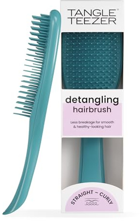 Tangle Teezer The Ultimate Detangler Straight to Curly Hairbrush | Detangling Brush | Two-Tiered Teeth Reduce Breakage & Eliminate Knots| Wet & Dry Hair | Transformative Teal