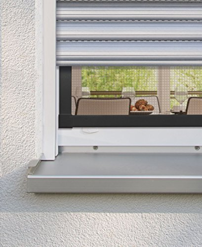 Schellenberg 70105 Set Plus / 4 Eckverbinder mit Zubehör Screen Windows and Insect Protection Doors – Anthracite, Charcoal