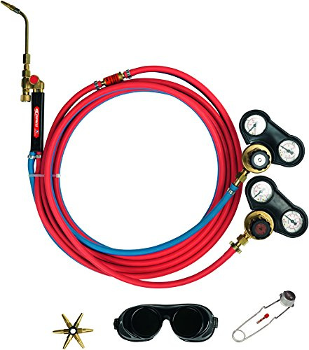 Kit de Soldadura KORO Con Soplete, 5 m de Tubo, Apagallamas, 2 Reguladores, Boquilla de Puntas y Encendedor - Antorcha de Soldar Con Oxígeno - EXPRESS