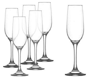 Gicos Set 6 Bicchieri calici Flute bacco 215 CC in Vetro Bicchieri Spumante Classico ACF-767036