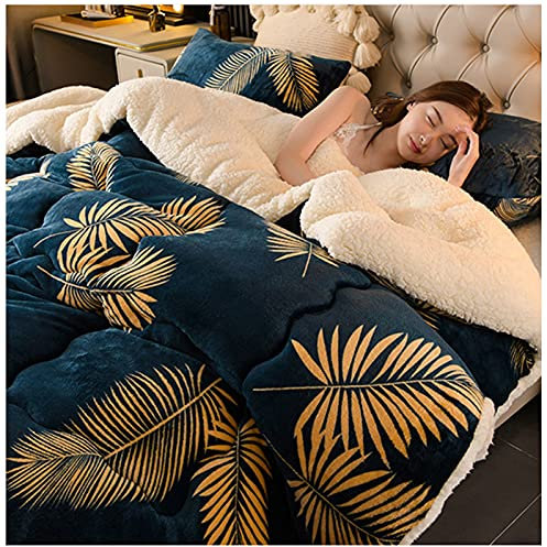 YRRA Épaissir Cachemire Courtepointe, Chaud Cachemire d'agneau Consolateur Couette Lit Chaud Et Doux d'hiver Couverture Épaissie en Cachemire d'agneau, pour Chambre,Bleu,150x200cm (2.5kg), Blue Bleu