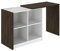 Amazon Brand - Movian Boss extendable desk with bookcase, Dark Oak-white, 83x44x76cm (LxWxH)