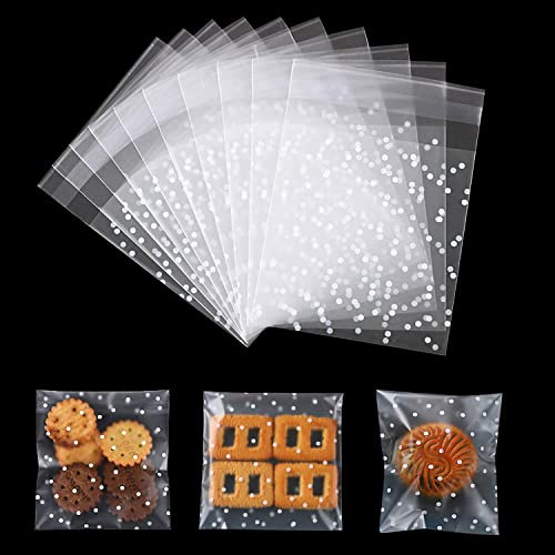200 Piezas Bolsas de Celofán Bolsas de Galletas Autoadhesivas Transparentes Bolsas de Dulces de Plástico para Panadería, Galletas, Dulces, Galletas, Joyas, Jabones y Postres (8×10 cm)…