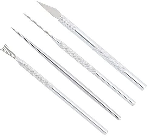 UNICRAFTALE 8Pcs Escultura de Arcilla de Modelado de Herramientas de Detalle de Herramientas de Acero Inoxidable de Escultura de Plumas de Alambre de Textura de Herramientas de artesanía Cuchillo Kit