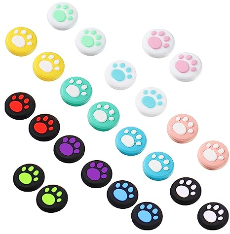 Tadipri 24 Grip Joystick Cap Analogico, Copri Joystick Copri Joystick Switch Analogico Stick Tappi Thumb Grip Caps Silicone Joycon Tappi Per Impugnatura Per Pollice In Zampe Di Gatto Per Controller