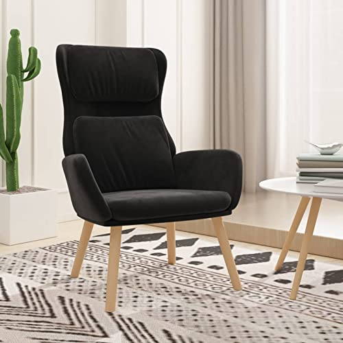 Homgoday Relaxsessel Fernsehsessel Ruhesessel Loungesessel TV-Sessel Schlafsessel Sessel Einzelsofa Lesesessel Einzelliegesessel für Schlafzimmer Wohnzimmer Schwarz Samt