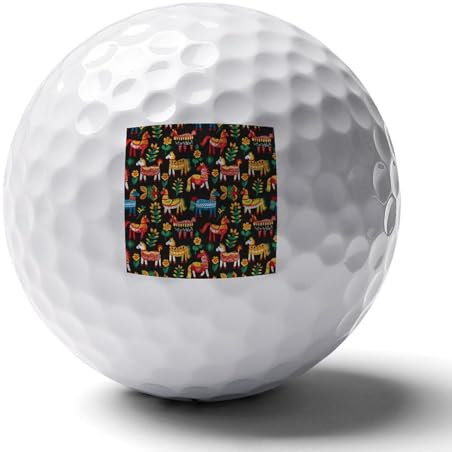 Svedese Dala Horse Folk Pattern Palline da golf Stampa Palline da golf Regali Golf Accessori da golf