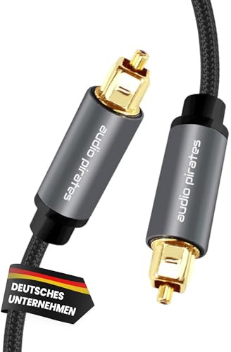 Ljudpirater optisk TOSLINK fiberkabel [10 meter] digital S/PDIF-kabel, förstärkare, hemmabio, Xbox One, PS4, OD: 4,0 mm, nylonhölje, metallkontakt, guldpläterade kontakter