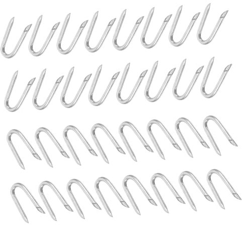 Cabilock 200 Clavos De Madera Para Cercas De Malla De Alambre Clavos En U Grapas Para Cercas De Alambre Herrajes De Madera Grapas Para Cercas Clavos En Forma De U Grapas De Alambre