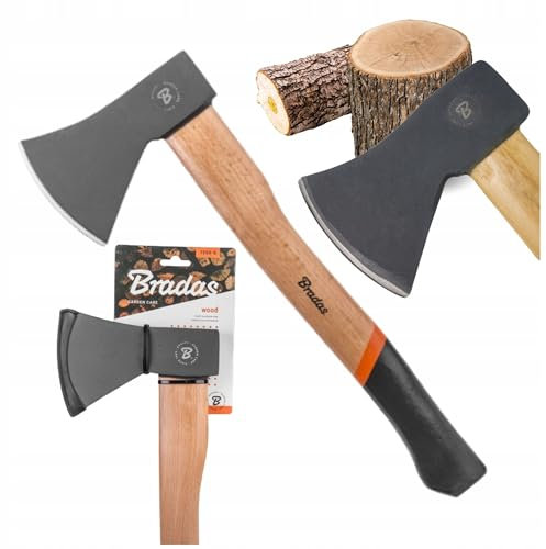 Bradas GARDEN CARE - Holzaxt - Holz Axt Universale - äxte - Universale Spaltaxt - Beil aus gehärtetem Stahl & Buchenholz - Perfekt für Holzspalten & Gartenarbeit - Spalthammer – KT-SW1060 – 600g