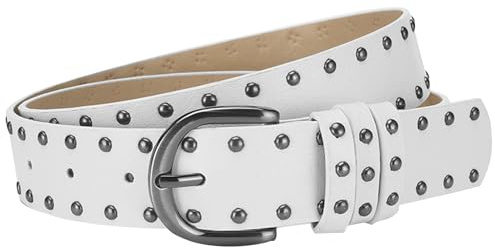 AIEOE Western Cowgirl Hip Hop Rock Ceinture à Clous Femme Homme Mode Punk Ceinture en Cuir PU 3,3 * 107 cm