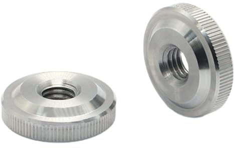 10 tuercas finas moleteadas de acero inoxidable for ajuste manual, redondas, niveladoras.(M8)
