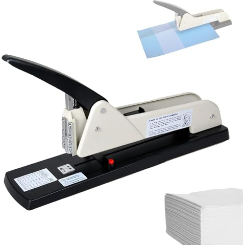 Agrafeuse à long bras, agrafeuse à bras long robuste avec guide papier fixable, profondeur réglable, capacité de 210 feuilles, pour la création de livrets, brochures et albums