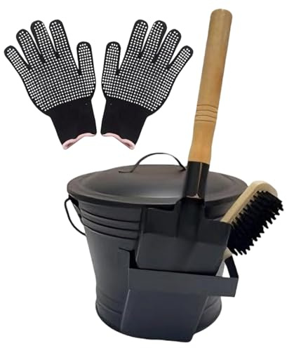 Secchio Per Carbone - Secchio Per Cenere Da 1300 G Con Pala Sul Coperchio, Contenitore In Metallo Resistente | Sechio Per Durevole Per Rimozione Cenere Di Carbone, Focolare Domestico, Stufa Pe