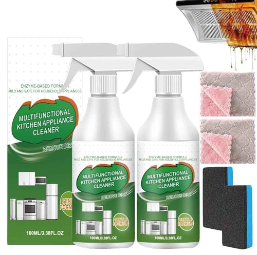 2 pezzi Detergente Schiumogeno Enzimatico Multiuso,Spray Detergente Per Elettrodomestici Da Cucina,Sgrassatore Spray Smacchiatore Resistente,Per La Casa, Forno, Fornelli, Cappa.