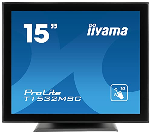 iiyama ProLite T1532MSC-B5X - LED monitor - 15' (15' viewable) - touchscreen - 1024 x 768 XGA @ 75 Hz - TN - 370 cd/m² - 700:1-8 ms - HDMI, VGA, DisplayPort - speakers - black