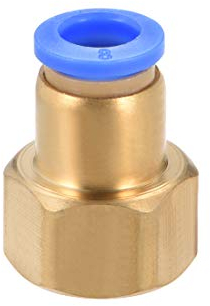 sourcing map Adaptateur de Raccord de Tube Pousser pour Se Connecter, Tube de 8mm Od x 3/8 Pt, Connecteur Pneumatique Droit Femelle, Raccord de Tuyau