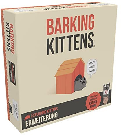 Exploding Kittens, Exploding Kittens – Barking Kittens, Erweiterung, Partyspiel, Kartenspiel, 2-5 Spieler, Ab 7+ Jahren, 15+ Minuten, Deutsch