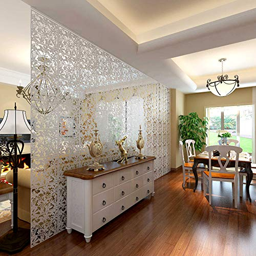 Yizunnu 24 divisori da appendere, pannelli divisori in PVC di sicurezza, pieghevoli, 40 x 40 x 0,08 cm (bianco)