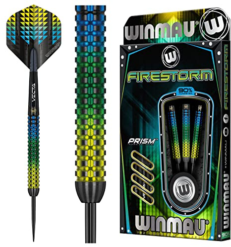 WINMAU Firestorm 21 Gram Professionell Stålspets Volfram Dart Set med dartflygs och stjälkar
