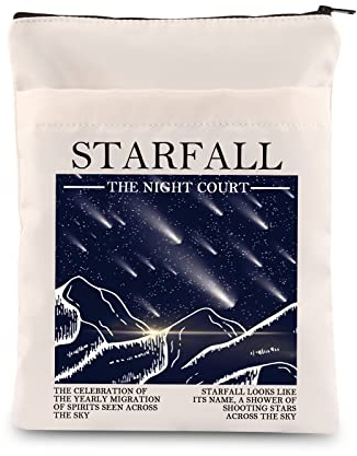 BAUNA Buchhülle mit Reißverschluss, Sternenfall-inspiriert, Stoff, Starfall BM, Sternenmuster