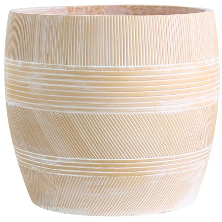 Olly & Rose Pot de Fleurs Grande Extra Large à Motifs – Fibre Ciment Terre Cuite – Pot de Fleurs XL – H 50 cm P 44 cm - Jardinieres Exterieur Grande Taille
