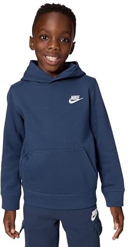 Nike Club Fleece Lbr Felpa con Cappuccio per Bambini Midnight Navy 6/7 Anni